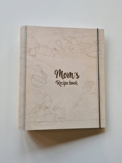 Houten receptenboek - Mom's recipe book